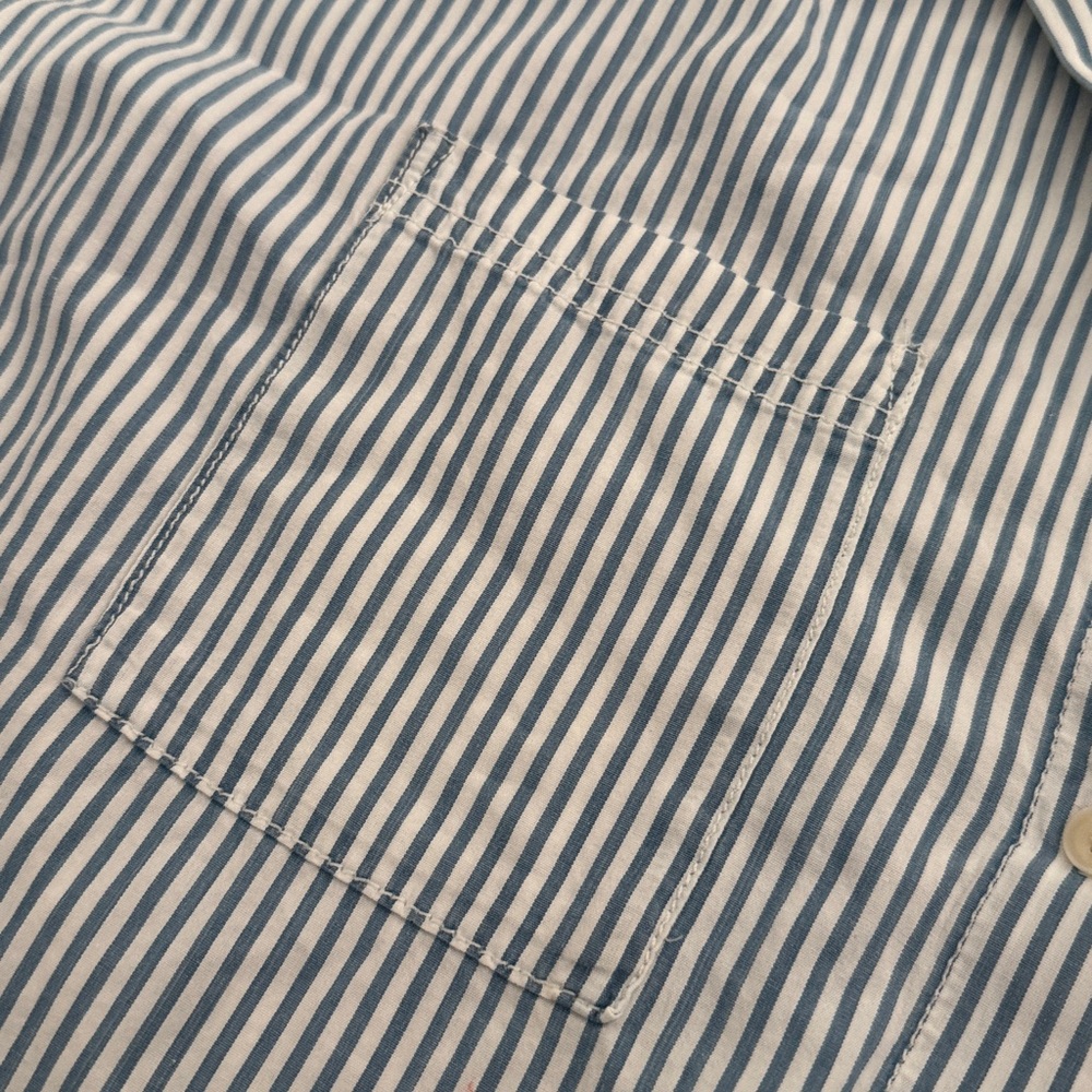 Madewell Courier Stripe Button Down Shirt Blue White XS - Picture 6 of 8